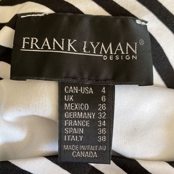 Frank Lyman Size 4 White and Black Striped Strapless Pencil Maxi Skirt Side Slit - Picture 7 of 7